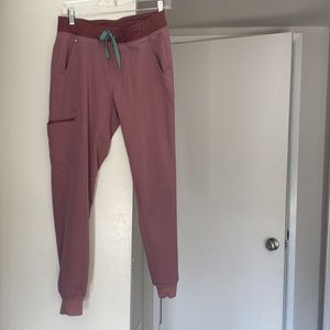 Figs Zamora jogger Mineral Mauve with Mint Drawstring